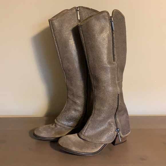 Donald J. Pliner Taupe Leather Boots - Women’s Size 6 - Picture 2 of 10